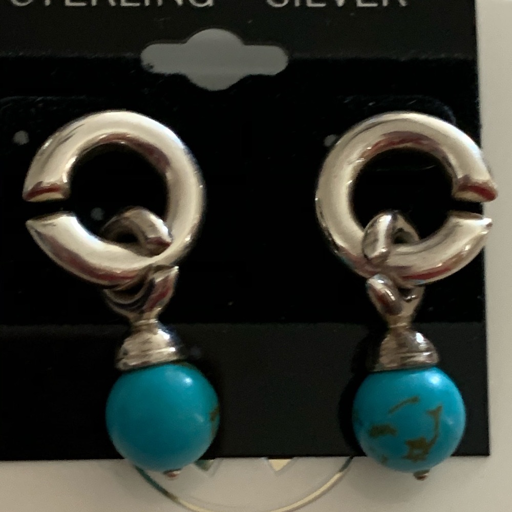 Thistle and Bee sterling and Turquoise earrings